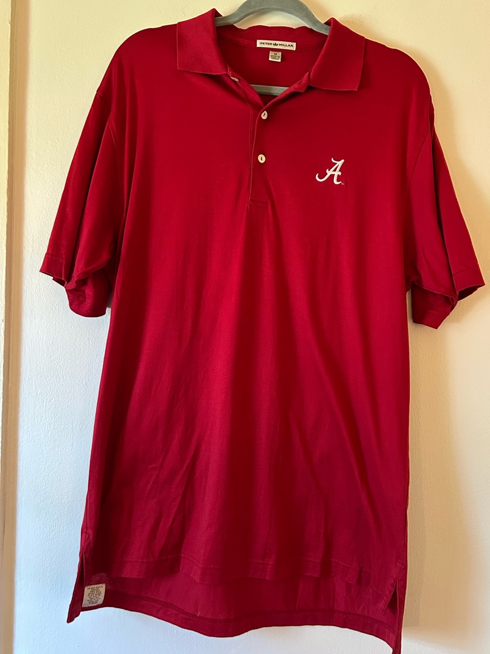 Peter Millar 100% Cotton Red Alabama Official Polo Shirt Roll Tide Medium